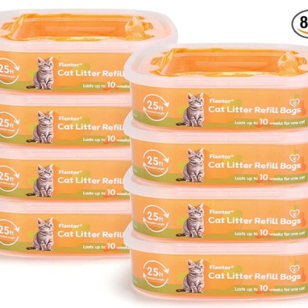 Cat Litter Refills Bag, 25ft Litter Refills Bag. 8 Pack Refill